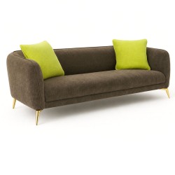 Bella Casa Lanzer Sofa 3+2 Brown Col Fabric
