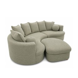 Bella Casa Bowen Ottoman LHF Fabric Green