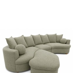 Bella Casa Bowen Ottoman LHF Fabric Green