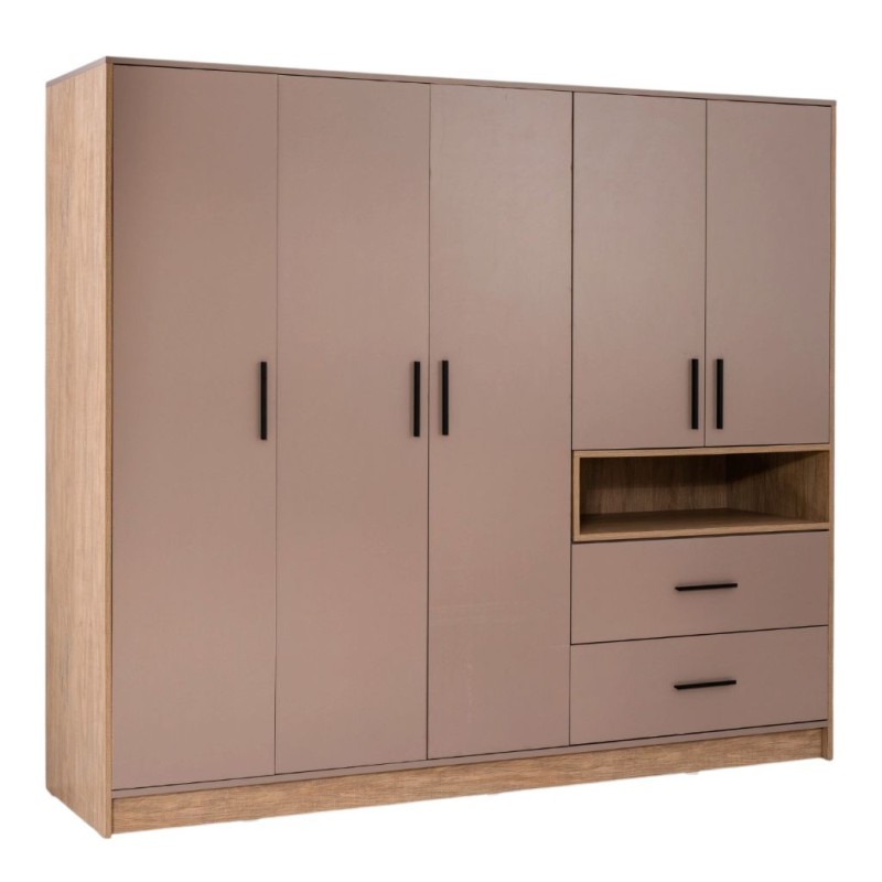 Bella Casa Salvadora Wardrobe MDF Relic Oak and Smokey