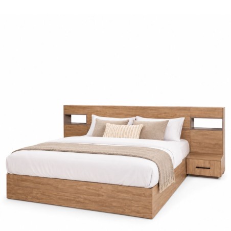Bella Casa Salvadora Bed 180x200 cm MDF Relic Oak And Smokey