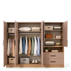 Bella Casa Salvadora Wardrobe MDF Relic Oak and Smokey