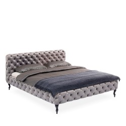 Desire Bed 180x200 cm Velvet Silver Grey Ref 80636