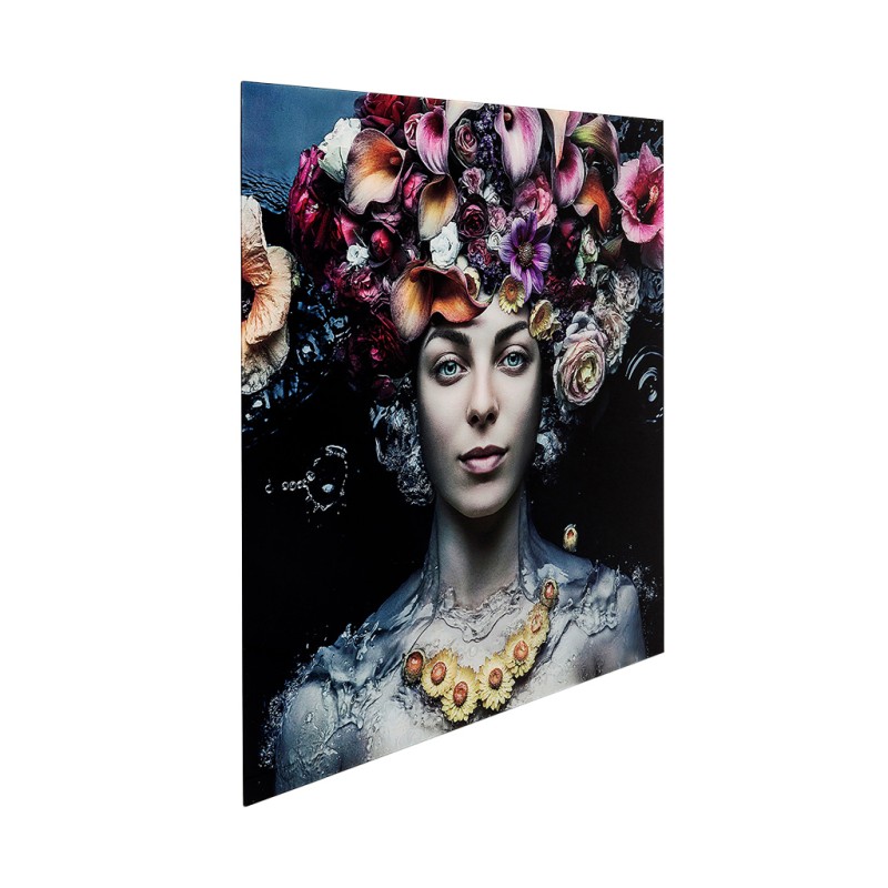 Kare Picture Glass Flower Art Lady 120x120cm Ref 65022