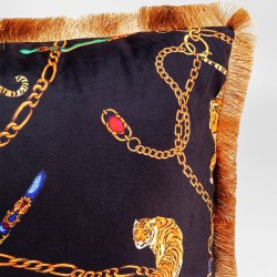 Kare Tiger Chain Cushion Black 45x45 cm Ref 52892