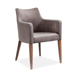 Mode Chair with armrest Velvet Grey Ref 82470
