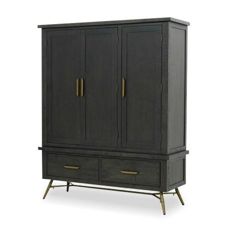 Andretti Wardrobe 3 Doors Pine Mat Brown