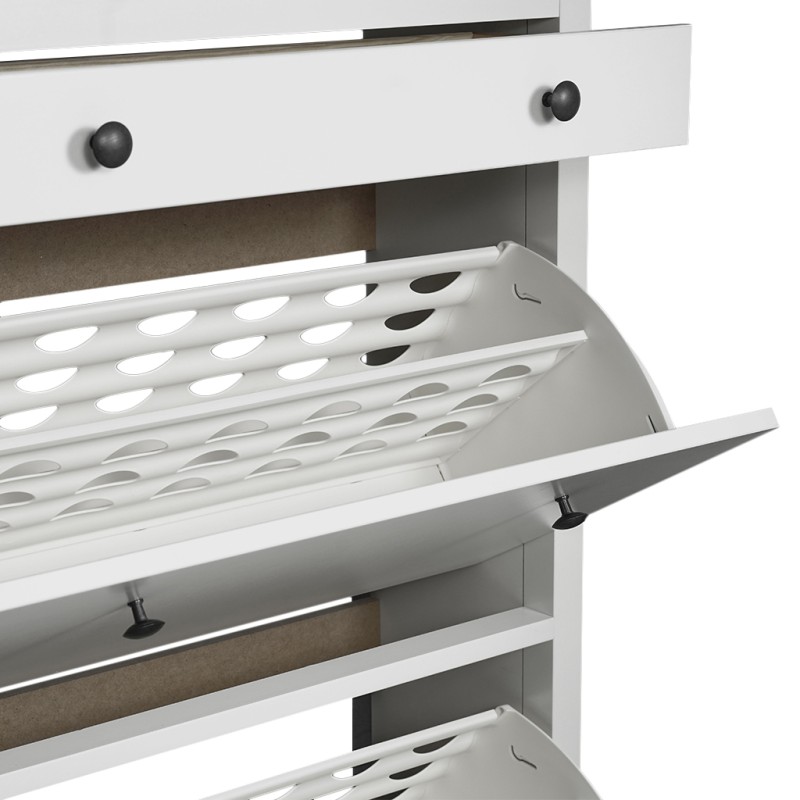 IKEA Hemnes Shoe Cabinet With Compartments White Ref 20169559