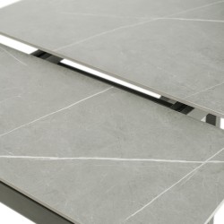 Bella Casa Aveiro Extendable Table With Top In Grey Marble