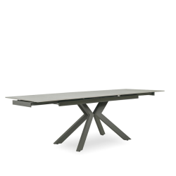 Bella Casa Aveiro Extendable Table With Top In Grey Marble