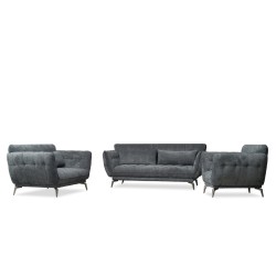 Bella Casa Cassia Sofa 3+2+1 D.Grey Fabric