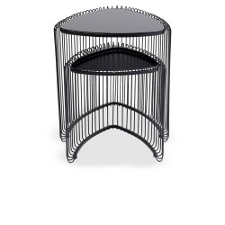 Kare Triangle Set of 2 Side Table Wire Black Ref 86422