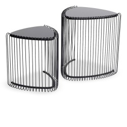 Kare Triangle Set of 2 Side Table Wire Black Ref 86422