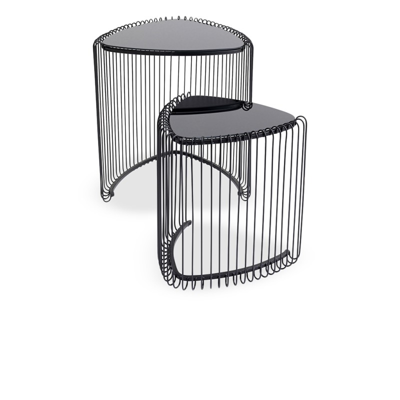 Kare Triangle Set of 2 Side Table Wire Black Ref 86422