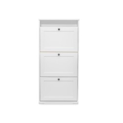 IKEA Brusali Shoe Cabinet With 3 Compartments White Ref 80480393