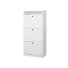 IKEA Brusali Shoe Cabinet With 3 Compartments White Ref 80480393