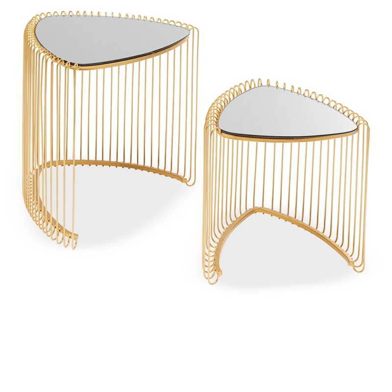 Kare Triangle Set of 2 Side Table Gold Ref 86421