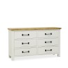 Abbley Chest of Drawers Latte & White Brushing Acacia In Pine