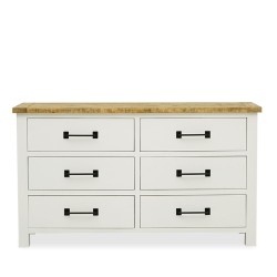 Abbley Chest of Drawers Latte & White Brushing Acacia In Pine