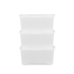 IKEA Glis Box With Lid 3 Pack Transparent Ref 40466148