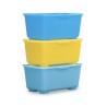 IKEA Glis Box With Lid 3 Pack Yellow/Blue Ref 90466155