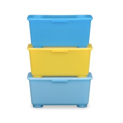 IKEA Glis Box With Lid 3 Pack Yellow/Blue Ref 90466155