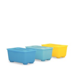 IKEA Glis Box With Lid 3 Pack Yellow/Blue Ref 90466155