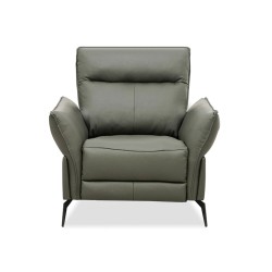 Trinity 1 Seater Recliner Grey Col Cow Leather PU