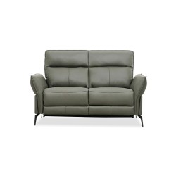 Trinity 2 Seater Recliner Grey Col Cow Leather PU