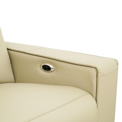 Saville 3 Seater Recliner Taupe Col Cow Leather PU