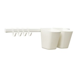 IKEA Sunnersta Rail - 4 Hooks & 2 Containers White Ref 40454560