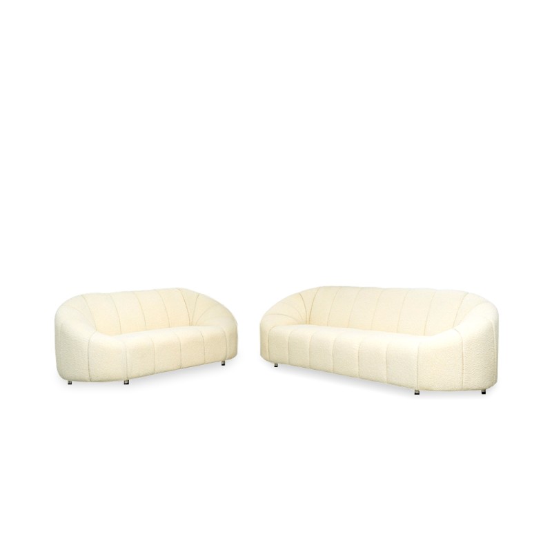 Bella Casa Bubble 3+2 Fabric Boucle White