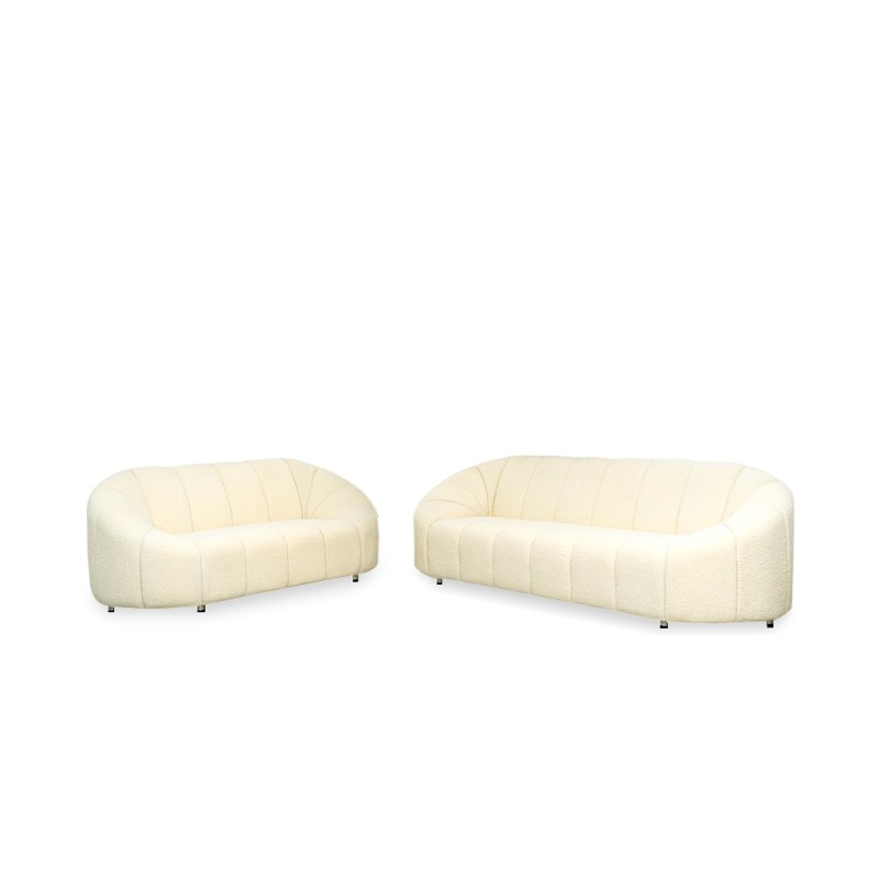 Bella Casa Bubble Sofa 3+2 Boucle White Fab