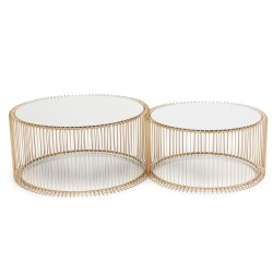 Kare Wire Set of 2 Coffee table Brass Ref 83456