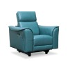 Leather Studio Moreno Recliner 1S Fab Canari Blue