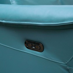 Leather Studio Moreno Recliner 2S Fab Canari Blue