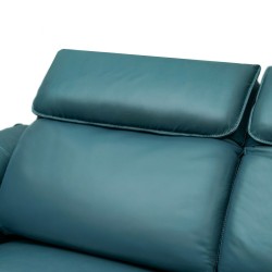 Leather Studio Moreno Recliner 3S Fab Canari Blue