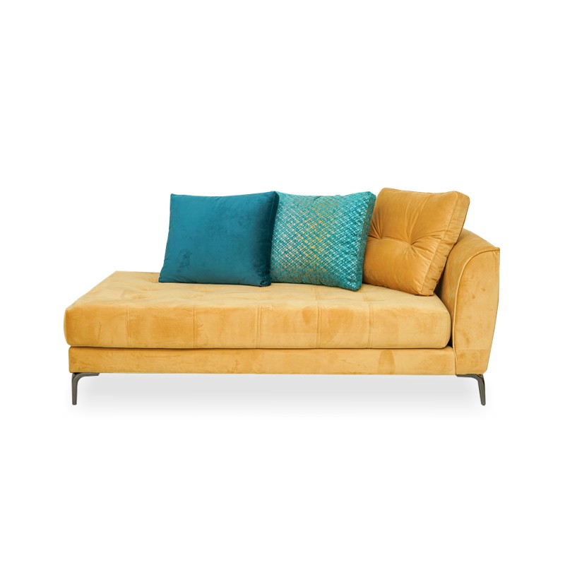 Bella Casa Tudor RHF Chaise in Mustard Col Fabric