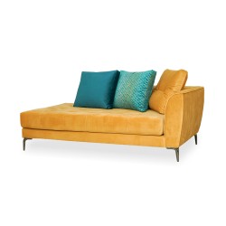 Bella Casa Tudor RHF Chaise in Mustard Col Fabric