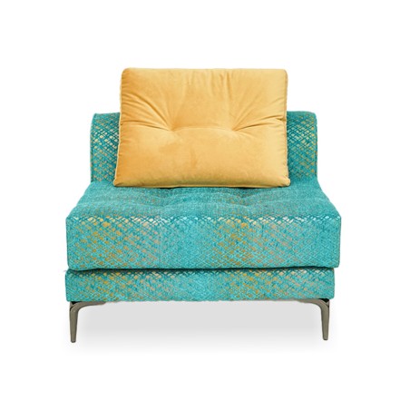 Bella Casa Tudor Armless Chair Fabric Turquoise