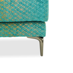 Bella Casa Tudor Armless Chair in Turquoise Col Fabric