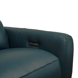 Leather Studio Tores Recliner 2 Str Fab D.Blue