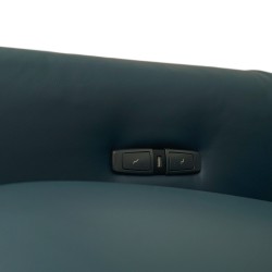 Leather Studio Tores Recliner 2 Str Fab D.Blue