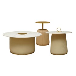 Cavendish Kom Set of 3 Coffee Tables With Metal Base