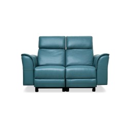 Leather Studio Moreno Recliner 2S Fab Canari Blue