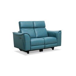 Leather Studio Moreno Recliner 2S Fab Canari Blue