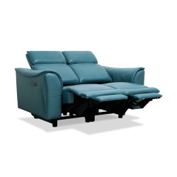 Leather Studio Moreno Recliner 2S Fab Canari Blue