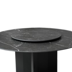 Bella Casa Sintra Round Table With Top In Black Marble