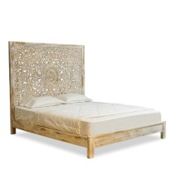 Cavendish Platform Bed  150x200 cm Hand-Carved Ref FB-WB-120 With Moroccan Style