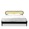 Bella Casa Reema King Size Bed 180x200 cm Cane & Black